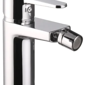 Bidet-Einhandbatterie AqvaBasic III - 1"1/4 Klick-Klack-Ablaufgarnitur - Kartusche mit keramischen Dichtscheiben - Heißwassersperre - Wassermengendurchflussregulierung - flexible Druckschläuche 3/8", DVGW W270 - P-IX 28646/IA - chrom Markenprodukt