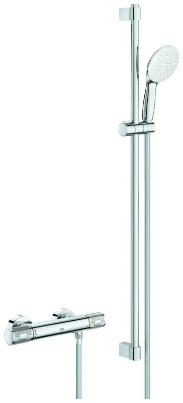 Preiswert Thermostat-Brausebatterie Grohtherm 1000 Performance 34835_1, mit Tempesta Brausestangenset 900mm, 2 Strahlarten: Rain/Jet
