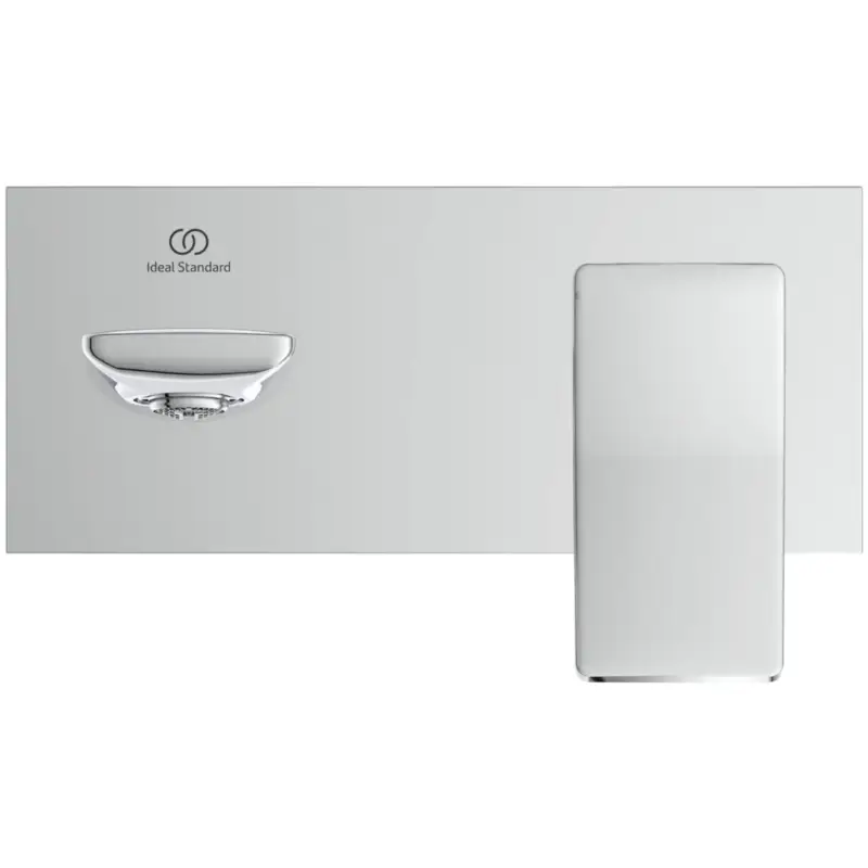 Neu Ideal Standard Wand-Waschtischarmatur Conca, eckige Rosette, 180mm Ausladung, Chrom