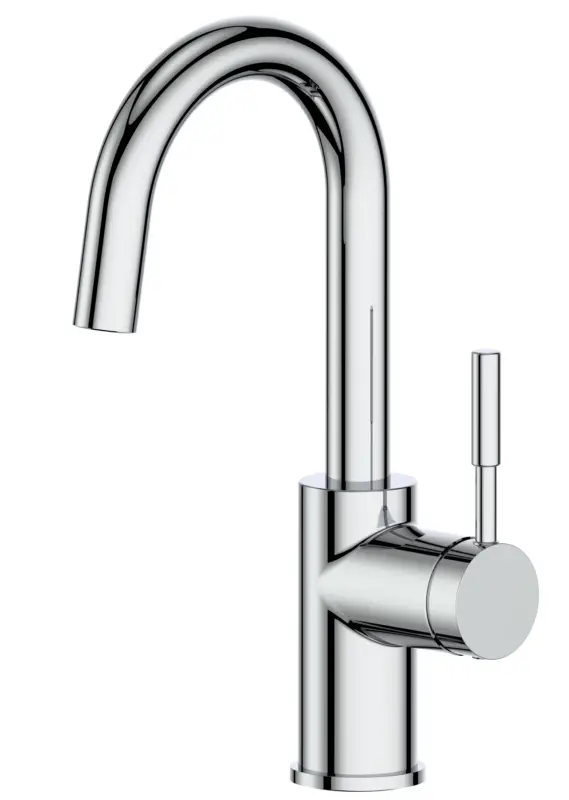 Letzte Chance Waschtisch-Einhandbatterie AqvaDesign - seitlicher Hebel - Klick-Klack-Ablaufgarnitur 1"1/4 - Kartusche mit keramischen Dichtscheiben - Heißwassersperre - Wassermengendurchflussregulierung - flexible Druckschläuche 3/8", DVGW W270 - P-IX 19260/IA - chr