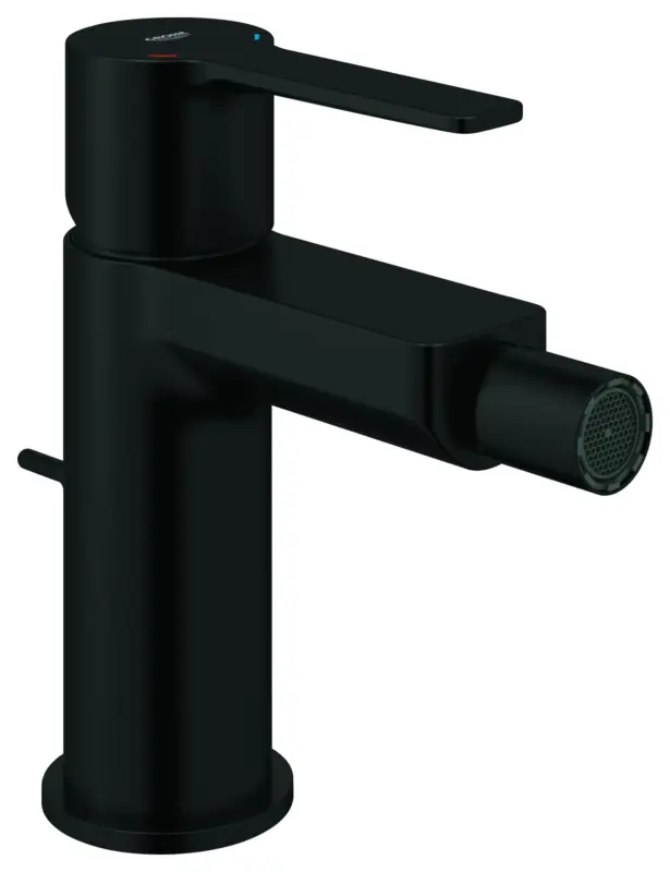 Einhand-Bidetbatterie Lineare 33848_1, Einlochmontage, Zugstangen-Ablaufgarnitur 1 1/4'', matt black Meistverkauft