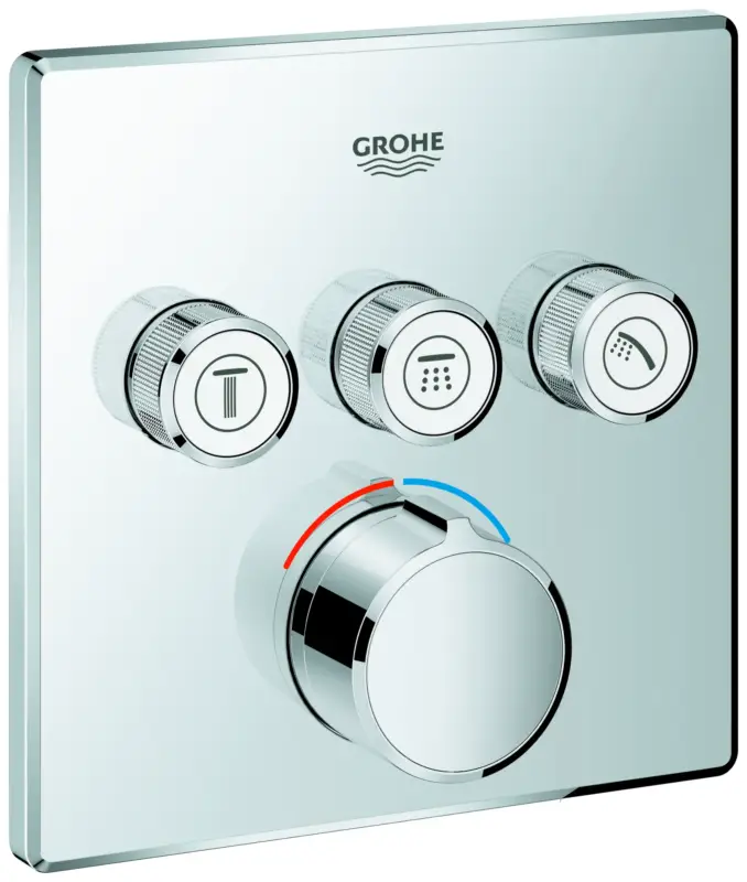 Unterputzmischer SmartControl 29149, mit 3 Absperrventilen, Fertigmontageset für Rapido SmartBox, Wandrosette eckig Kostenfreie Lieferung