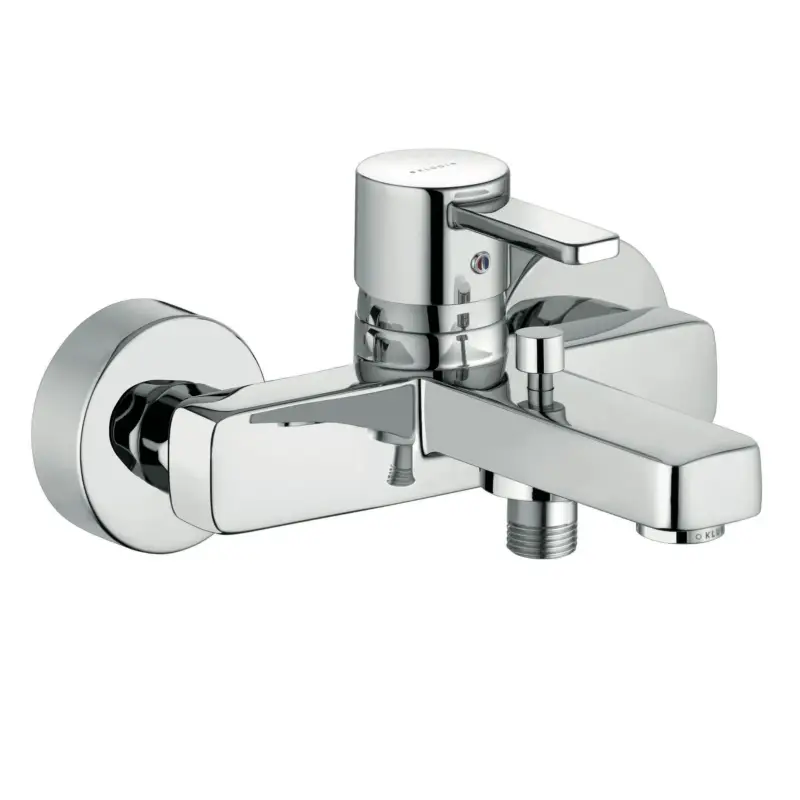 Kludi ZENTA Wannenfüll- und Brause-Einhandmischer DN 15, chrom, Ausladung 77 mm, Keramik-Kartusche mit Heißwasserbegrenzung D 35 mm Garantierte Lieferung