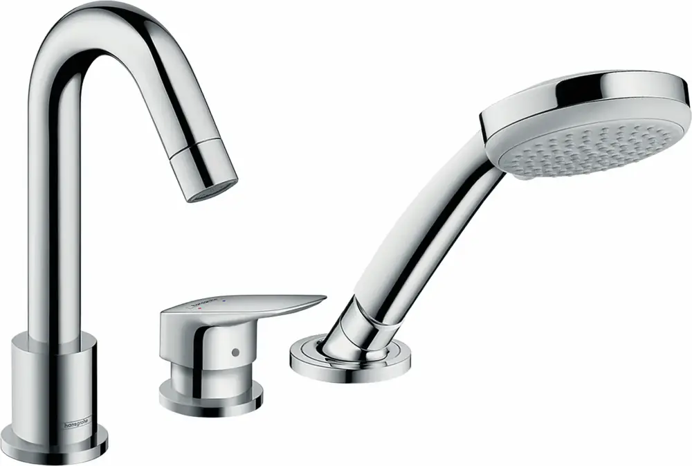 Hansgrohe Logis 3-Loch Einhebel-Wannenrandmischer für Secuflex, Chrom Gratis Versand