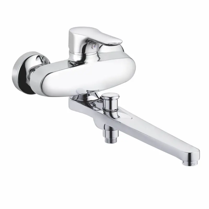 Kludi PURE&SOLID Wannenfüll- und Brause-Einhandmischer, chrom, DN15, 310 mm Auslauf, automatische Umstellung Brause/Wanne Echt