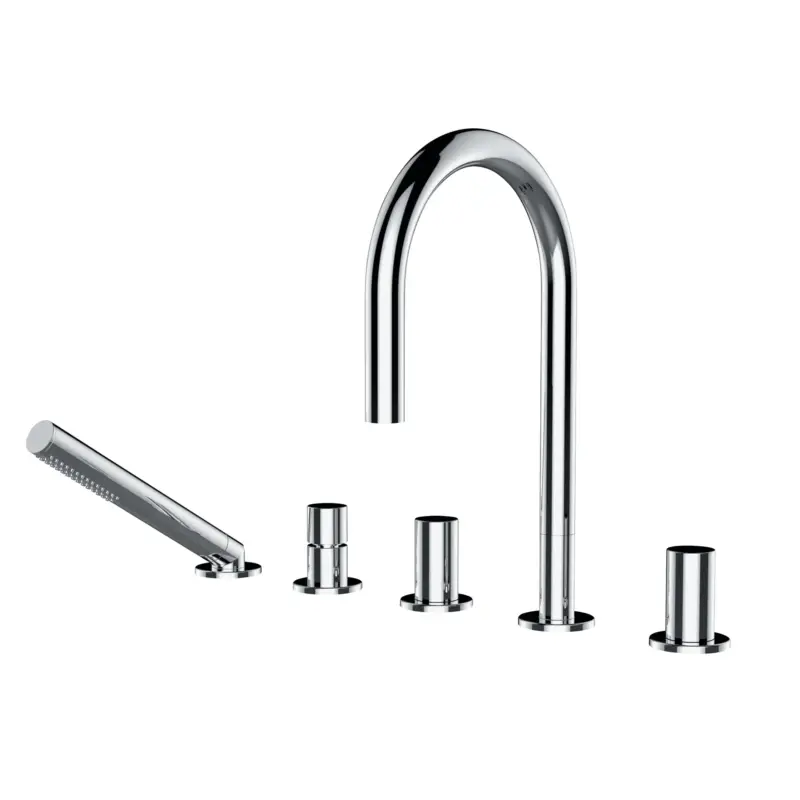 5-Loch Wannenfüllkombination Kartell Festauslauf Ausladung 173 mm ohne Armaturenplatte Umsteller für Handbrause Auszugsbrause Kunststoffschlauch 2000 mm Slim Perlator M24für Montage auf Wannenrand chrom Neu Im Sortiment
