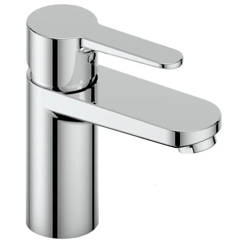 Waschtisch-Einhandbatterie AqvaBasic III - Klick-Klack-Ablaufgarnitur 1"1/4 - flexible Druckschläuche 3/8", DVGW W270 - Kartusche mit keramischen Dichtscheiben - Heisswassersperre - Wassermengendurchflussregulierung - P-IX 28646/IA - chrom Markenware
