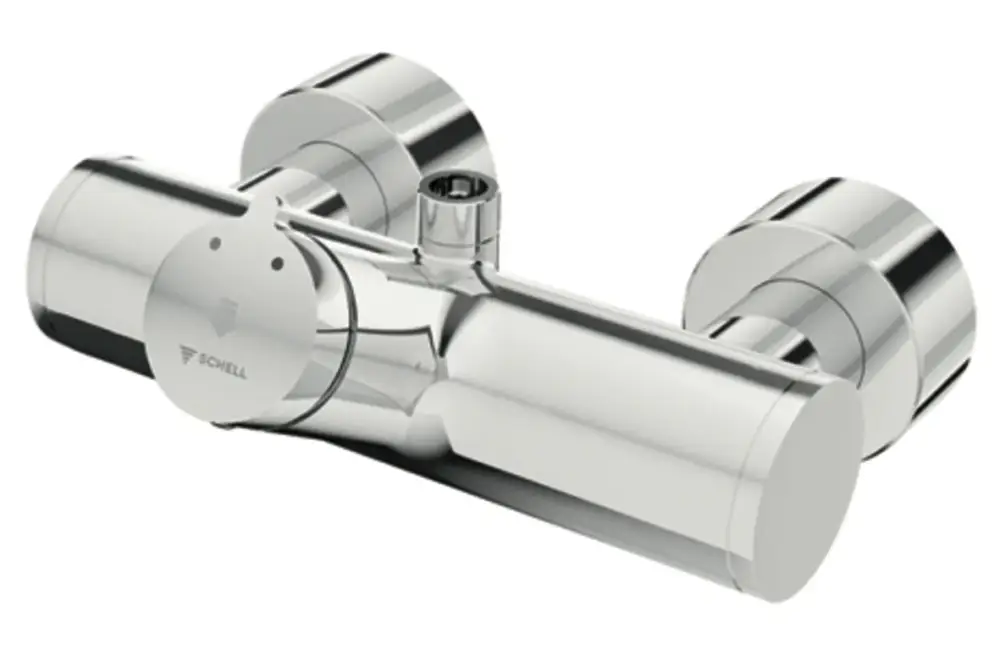 Angebot Aufputz-Duscharmatur VITUS VD-SC-M / o, Mischwasser, Selbstschluss-Aufputz-Duscharmatur, 2 RFV, 2x DN 15 G 1/2 AG, DN 15 G 1/2 AG (oben), chrom