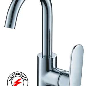 Heißes Angebot Waschtisch-Einhandbatterie AqvaPlus - für offene Heißwasserbereiter - seitlicher Hebel - Klick-Klack-Ablaufgarnitur 1"1/4 - Kartusche mit keramischen Dichtscheiben - Heißwassersperre - Wassermengendurchflussregulierung - flexible Druckschläuche 3/8",