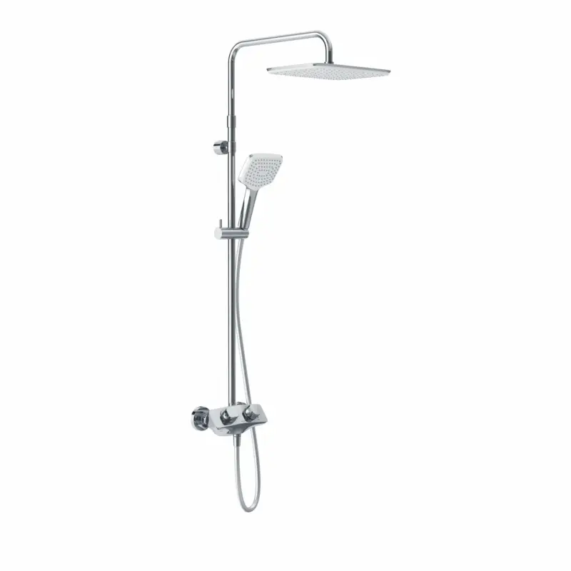 Kludi COCKPIT Explorer Thermostat Dual Shower System chrom, DN 15, Wandmontage, Keramik-Absperrventil, Drehventil 90 Grad/90 Grad, Umstellung Kopfbrause-Handbrause, Temperaturwahlgriff mit Heißwassersperre 40°C, eigensicher gegen Rückfließen Direktkauf