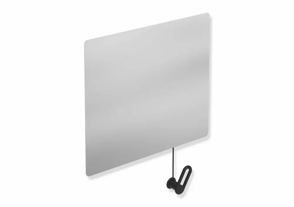 HEWI Kippspiegel Serie 801, Kristallspiegel, 599x540mm, Tiefschwarz Preis Gesenkt