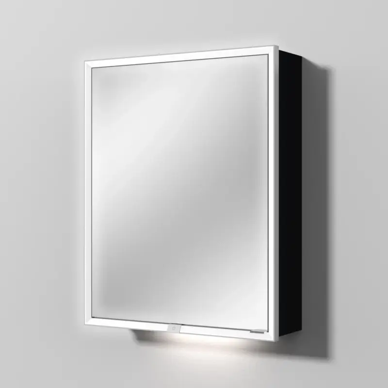 Meistverkauft Sanipa Wandvorbau Spiegelschrank „Milo“ 600 × 750 × 168 mm Anschlag links, links in Schwarz (matt), Anschlag links
