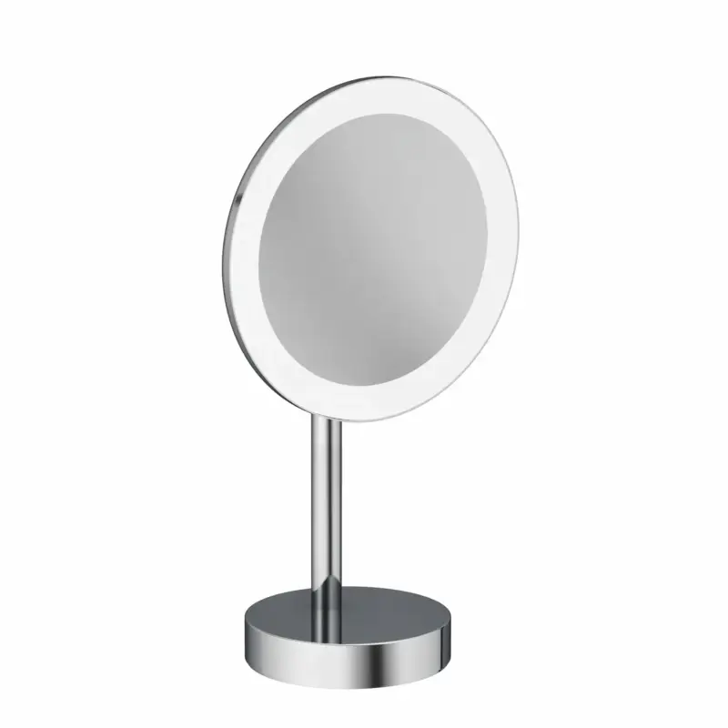Angebot Kludi-VELA R LED-Kosmetikspiegel freistehend chrom, 3-fach Vergrößerung, 2 Farbtemperaturen (3000K/5700K), 4,5W LED, 200 cm Kabel