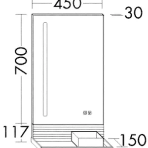 burgbad Spiegel „Fiumo“ 450 × 817 mm Sonderaktion
