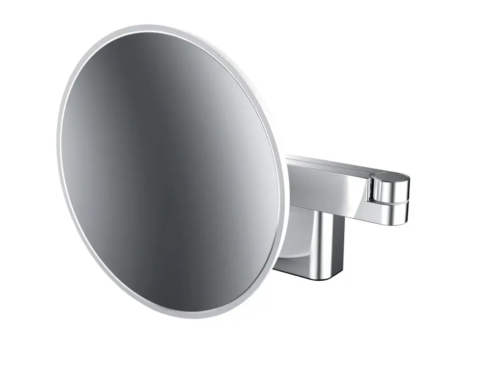 Abverkauf LED-Kosmetikspiegel evo 2-armig, 5-fach, rund, Direktanschluss, 2 Schalter, Farbwechsel, dimmbar D: 209 mm, chrom