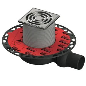 Sonderangebot drainpoint S 112 Ablaufset superflach mit Seal System Universalflansch und Edelstahlrostrahmen