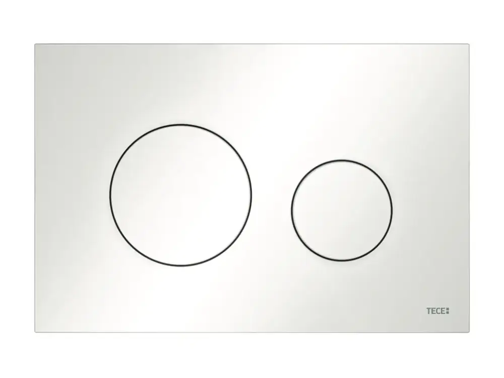 TECE WC-Betätigungsplatte „TECEloop“ 220 × 150 mm in weiß (glänzend), Tastenfarbe weiß (glänzend) Garantierte Lieferung