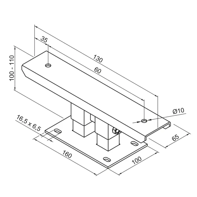 Markenware Zubehör Fußkonsole FMORV HD10-6, RAL 9016