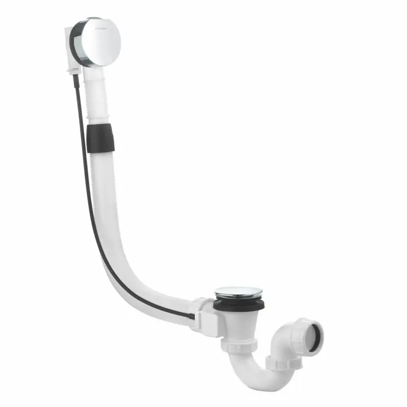 Kludi ROTEXA Ablauf-Überlaufgarnitur chrom, DN 40, Bauhöhe Geruchverschluss 105 mm, einbaubar bis 450 mm, mit flexiblen Überlaufrohr und Bowdenzug für Badewannen und tiefe Brausetassen Top-Seller