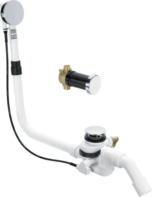 Viega Ab- und Überlaufgarnitur mit Zulauffunktion Modell 6145.5 „Multiplex Trio“ in 725 mm × DN40 / 50 Kunststoff verchromt 19 cm Top-Seller