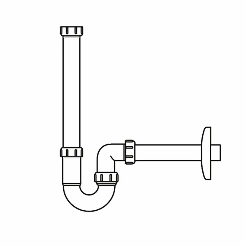 Siphon DN32 ILBAGNOALESSI mit verlängertem Ablaufrohr weiß Must-Have