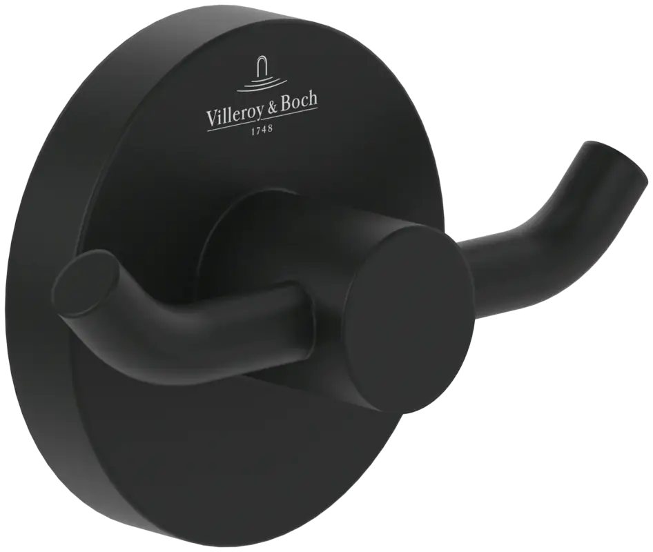Markenware Villeroy & Boch Elements - Tender Doppel-Handtuchhaken, 76x32x54mm, K5 Matt Black