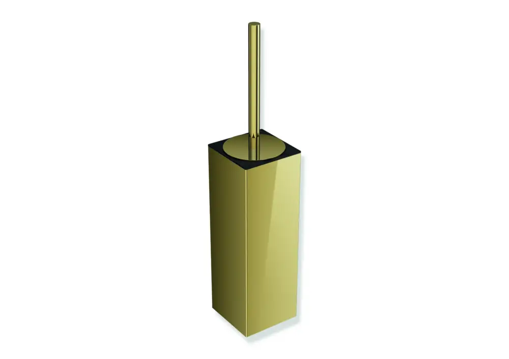 Kostenfreie Lieferung HEWI WC-Bürstengarnitur System 900Q mit Deckel, PVD gold glänzend, 438 mm hoch, 100 mm tief, 90 mm breit, Wandmontage