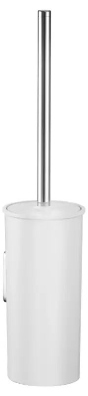KEUCO COLLECTION MOLL Toilettenbürstengarnitur aus Kunststoff mit Deckel verchromt/weiß Schneller Versand