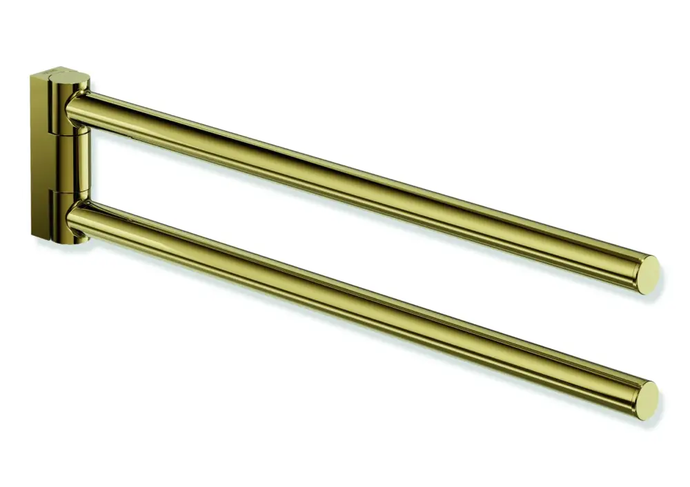 HEWI Handtuchhalter System 162, Edelstahl PVD, gold glänzend, Länge 331 mm, zweiarmig schwenkbar Letzte Chance