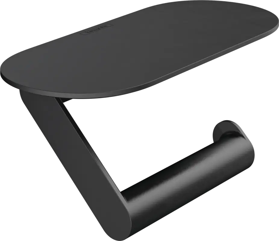 Neue Ware Hansgrohe WallStoris Toilettenpapierhalter mit Ablage, Mattschwarz