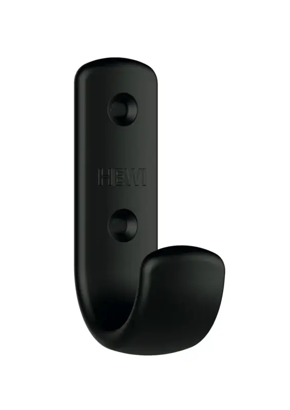 HEWI Garderobenhaken Serie 477, matt, TiefSchwarz, 72x22x62mm Mega-Angebot