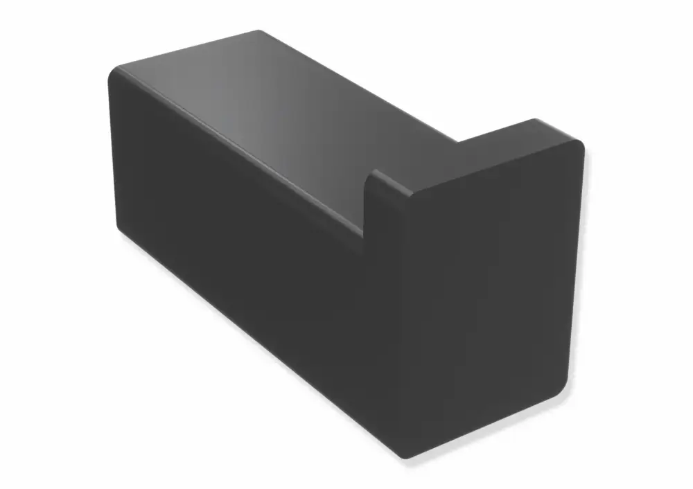 HEWI Haken System 900Q, Edelstahl, Breite 15 mm, Tiefe 38 mm, Schwarz tiefmatt Gratis Versand