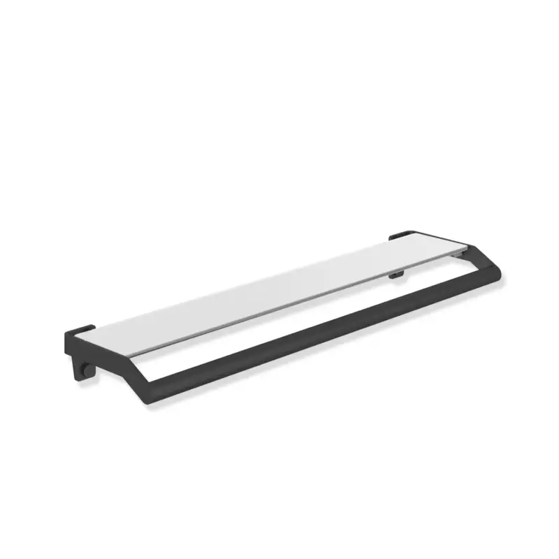 Aktuell HEWI System 900 Ablage mit Haltegriff, Edelstahl, 720x70x188 mm, Schwarz tiefmatt