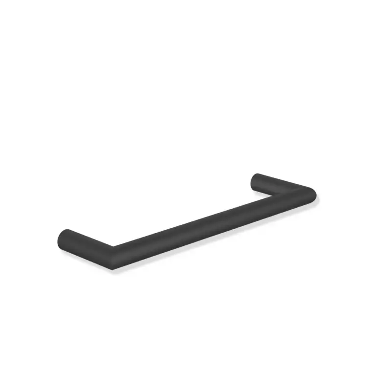 HEWI System 162 Handtuchhalter, Edelstahl, pulverbeschichtet, Achsmaß 250 mm, Tiefe 75 mm, Durchmesser 18 mm, schwarz Gratis Versand