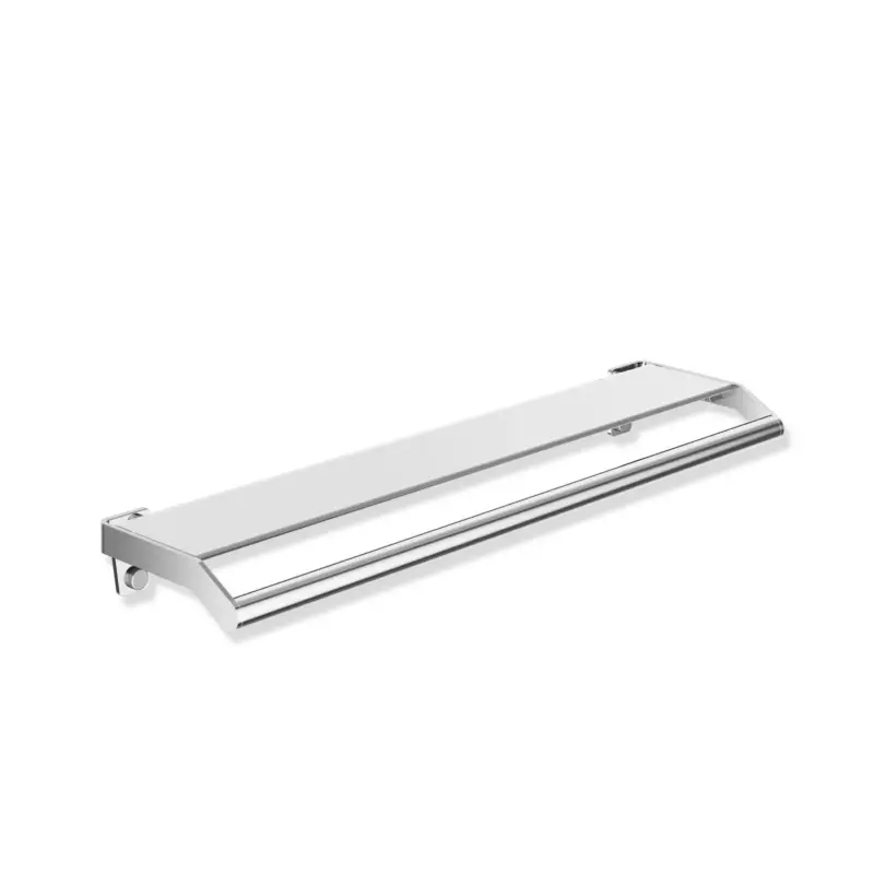 Abverkauf HEWI System 900 Ablage mit Haltegriff, Edelstahl, verchromt, Glasplatte weiß
