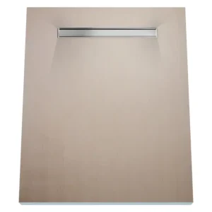 Aktuell Duschelement 90 x 185 cm 4-seitiges Gefälle mit Sekundärentwässerung Wiper Showerlay Line Elite PVD Pure Silver