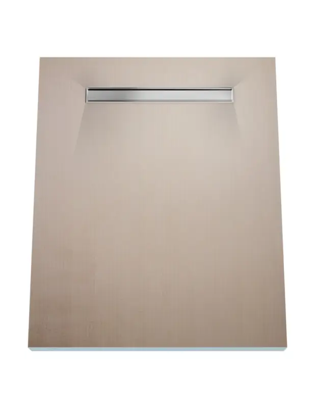 Aktuell Duschelement 90 x 185 cm 4-seitiges Gefälle mit Sekundärentwässerung Wiper Showerlay Line Elite PVD Pure Silver