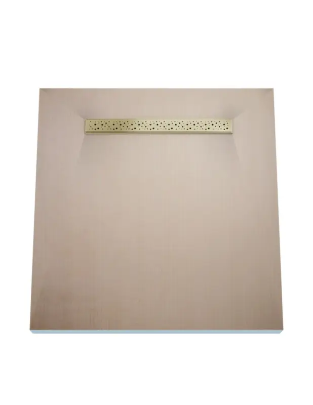 Direkt Vom Hersteller Duschelement 100 x 100 cm 4-seitiges Gefälle mit Sekundärentwässerung Wiper Showerlay Line Elite PVD Mistral Brass