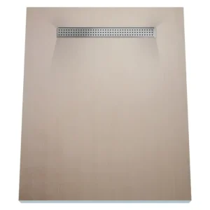 Ausverkauf Duschelement 80 x 150 cm 4-seitiges Gefälle mit Sekundärentwässerung Wiper Showerlay Line Elite PVD Sirocco Silver