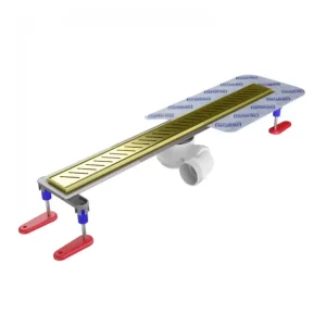 Beliebt Duschrinne mit Sekundärentwässerung 50 cm Wiper Elite PVD Zonda (Streifen) gold
