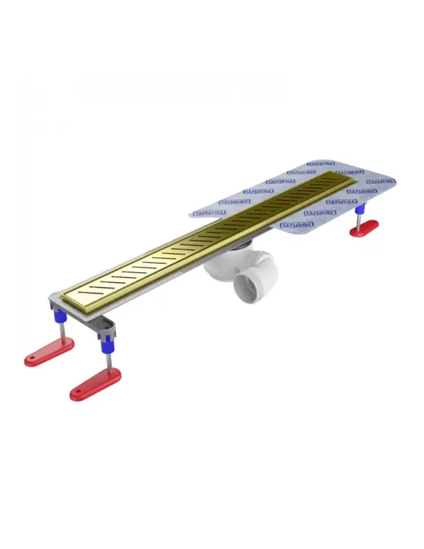 Beliebt Duschrinne mit Sekundärentwässerung 50 cm Wiper Elite PVD Zonda (Streifen) gold