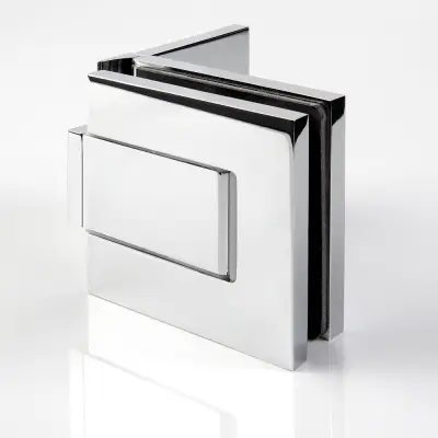 Direktkauf BF 112 XL Pendeltürband Glas an Wand 90° für Duschtür und Sauna, einseitige Befestigungslasche