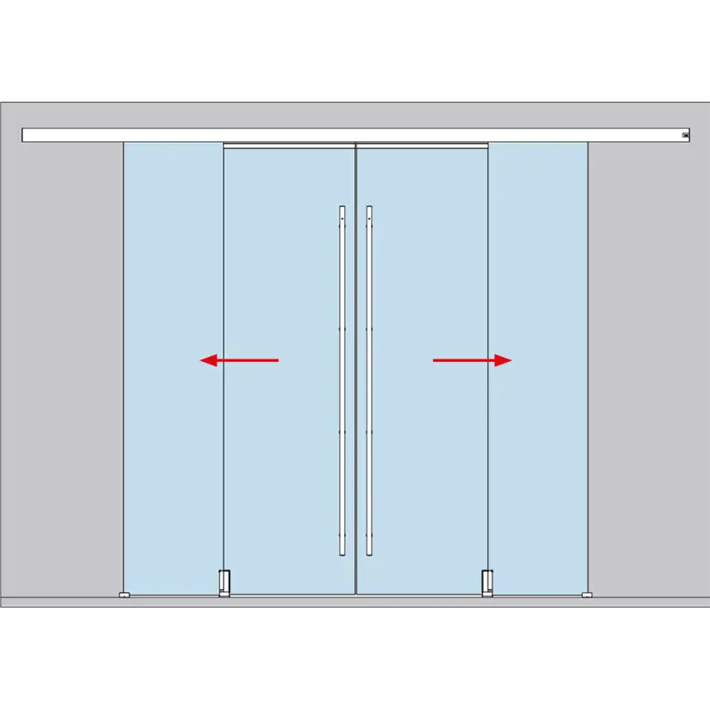 Versand Am Gleichen Tag DORMA MUTO Premium Telescopic 80 SET 4 flügelig zur Wandmontage, Mitfahrende oder Unterflur-Bodenführung