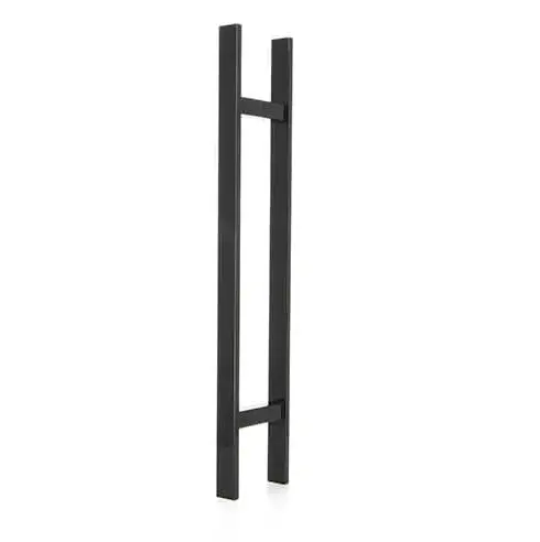Griffleistenpaar aus Edelstahl in schwarz beschichtet mit Stützen, ab 350 mm Länge Saisonangebot