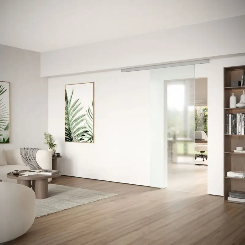 Direkt Vom Hersteller Glasschiebetür mit MUTO M 60 2.0 zur Deckenmontage, mit SoftStop; Griff und Glas nach Wahl