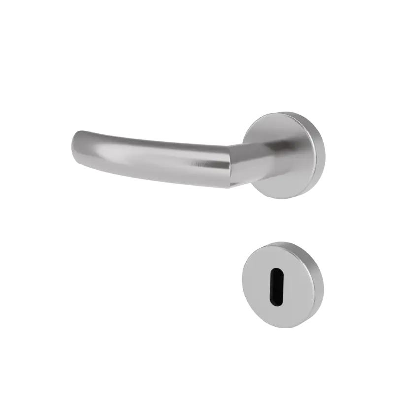 Türgriff Rosetten rund L-Form gebogen Modell Amaraya Edelstahl Klipprosette Klasse 1 Preis Gesenkt