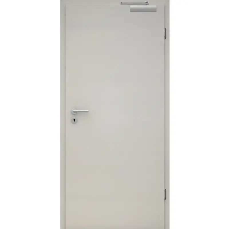 Brandschutztür T30 mit Zarge CPL Uni-Grau ähnlich RAL 7047 Designkante Kostenloser Versand