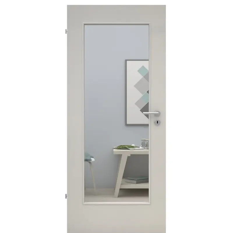 Neu Im Sortiment Zimmertür mit Lichtausschnitt LA1 CPL UniPrime Grau Designkante
