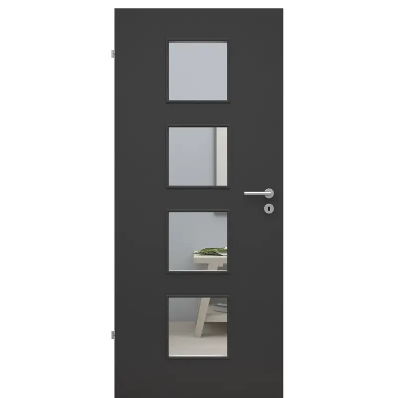 Highlight Zimmertür mit Lichtausschnitt LA4 CPL UniPrime Anthrazit-Grau Designkante