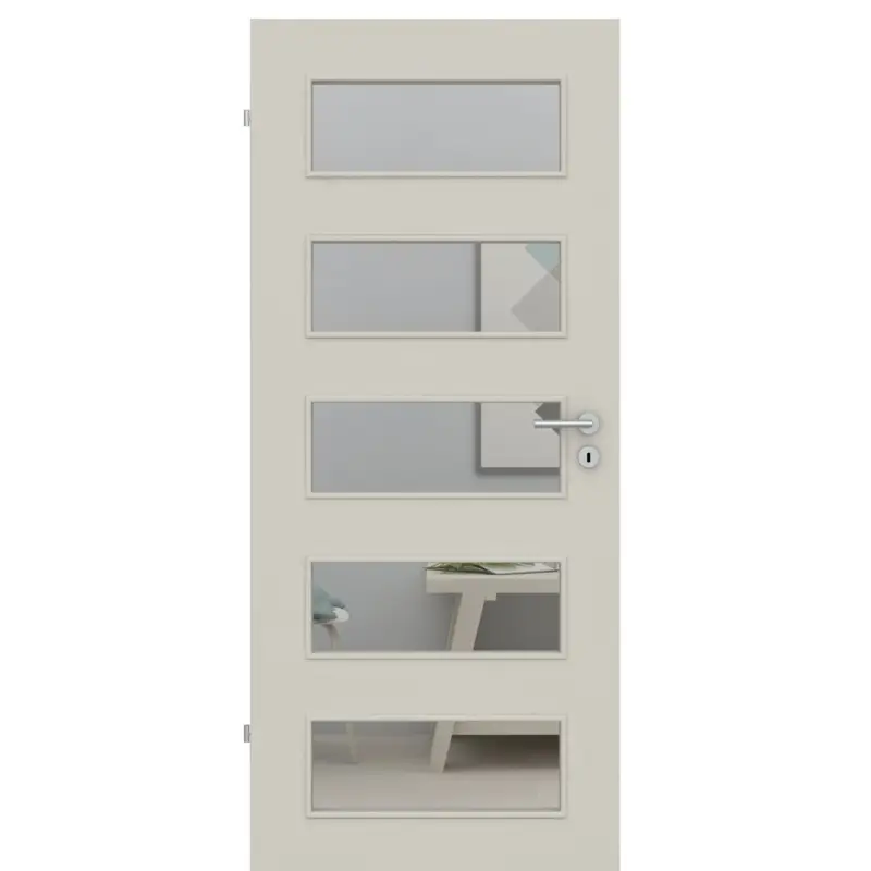 Zimmertür mit Lichtausschnitt LA9 CPL UniPrime Grau-Beige Designkante Nur Für Kurze Zeit